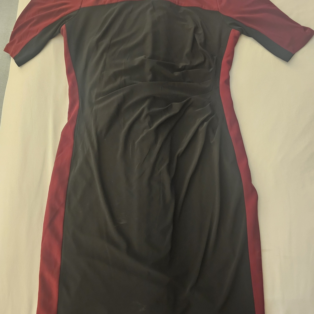 Chaps Gray Ruched Bodycon Dress 3/4 Sleeve